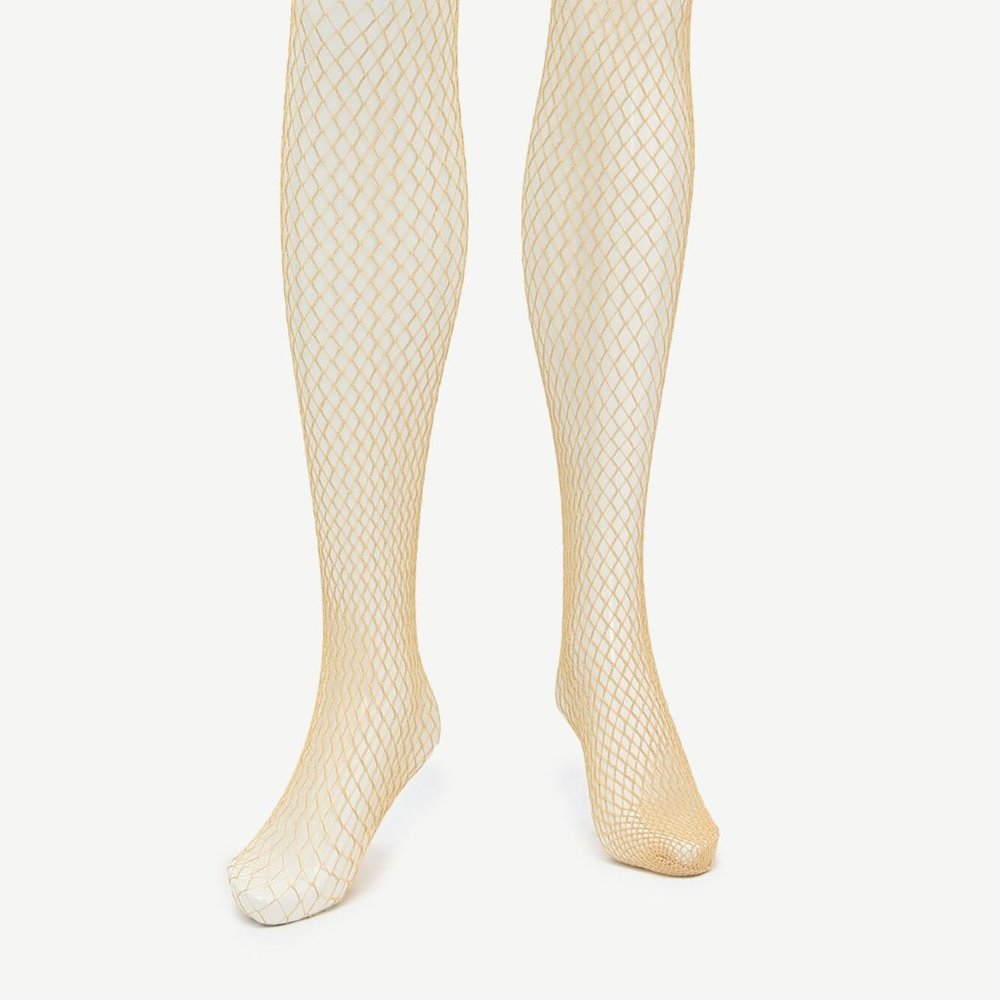 gold colored tights